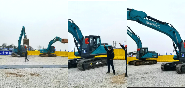 湘江航道虞公港项目开建，，，，，“恒峰g22绿”挖掘机强势助阵